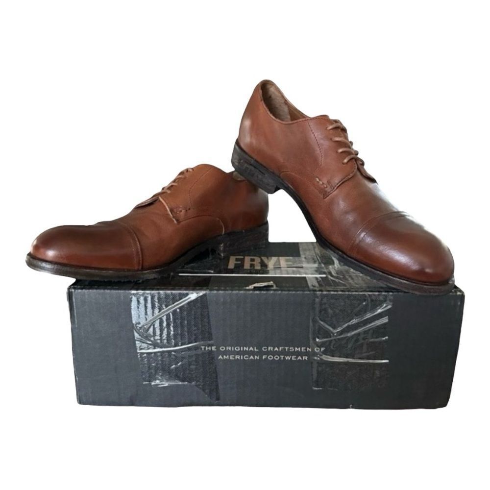 Frye Grant Cap Toe Oxford Tan Leather Shoes 9D NWOT